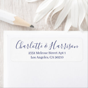Stylish blue script modern chic elegant wedding
