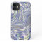 Stylish blue silver modern glitter marble