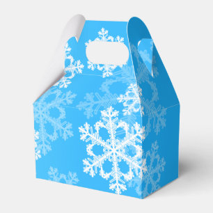Stylish Blue Snowflakes Modern Christmas pattern Favor Box