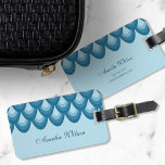 Stylish Blue Teardrop Geometric Travel Tag<br><div class="desc">Stay stylish as you travel with this luggage tag featuring a unique geometric teardrop pattern in shades of blue. Personalize this tag with your information and for more options such as to change the font and it's size click the "Customize it" button. *Please note that the Zazzle Watermark that appears...</div>
