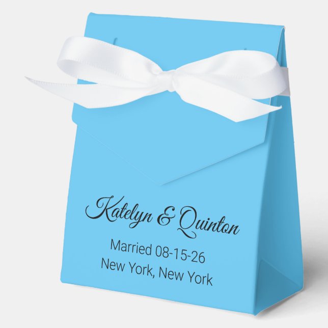 Stylish Blue Wedding Favor Box (Front)