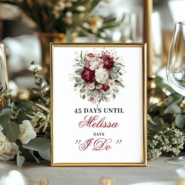 Stylish Blush Burgundy Dais Until I Do Sign (Stylish Blush Burgundy Dais Until I Do Sign)