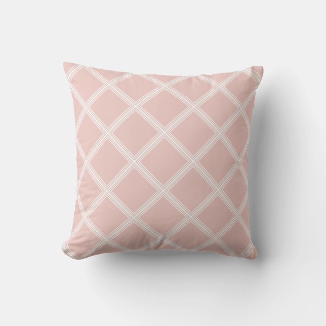 Stylish Blush Pink Square Template Elegant Design Throw Pillow (Front)