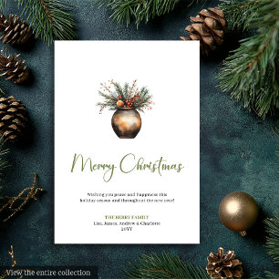 Stylish Bohemian Earthy Rustic Holiday Greeting Card