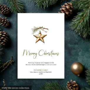 Stylish Bohemian Watercolor Earthy Christmas Card