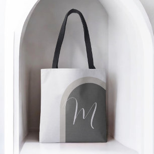 Stylish Boho Arch with Script Monogram Tote Bag