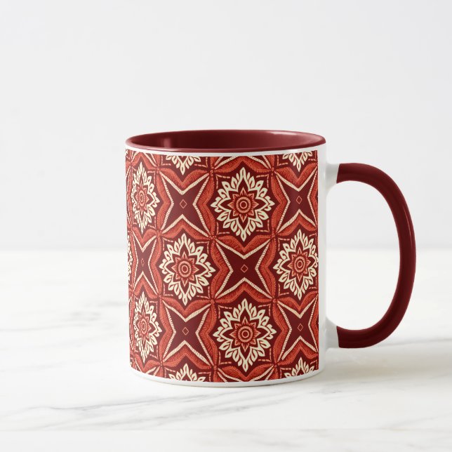 Stylish Boho Chic Floral Pattern Mug (Right)