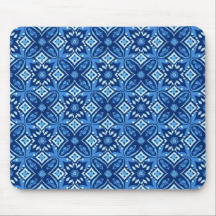 Stylish Boho Geometric Floral Pattern Mouse Pad