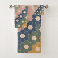 Stylish Boho Geometric Pattern Blue Green Blush