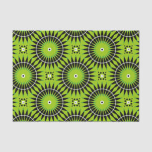 Stylish Boho Lime Green Geometric Pattern Tissue Paper