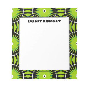 Stylish Boho Lime Green Pattern Don't Forget Notepad