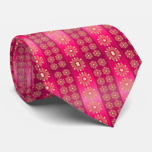 Stylish Boho Pink Pattern Tie