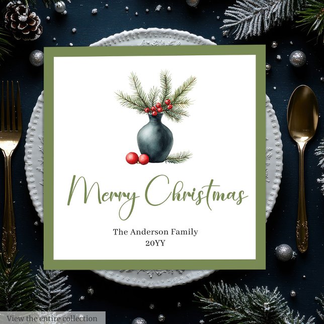 Stylish Boho Rustic Christmas Bouquet Dinner  Napkin (Stylish Boho Rustic Christmas Bouquet Dinner Napkins)