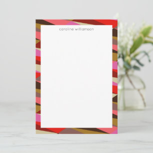 Stylish Bold 60s Geometric Border Personalized  Card