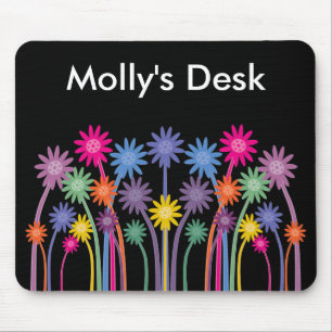 Stylish & Bold Symmetrical Flowers Mousepad