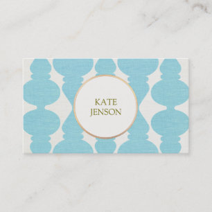 Stylish Bold Turquoise FAUX Linen Pattern 2 Business Card