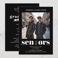 Stylish Bold Twins Sibling Senior Graduation TMF26