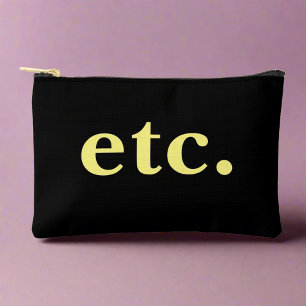 Stylish Bold Yellow Typography Black Makeup Accessory Pouch