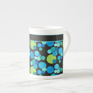 Stylish Bone China Mug, Blue Moons Pattern Mug