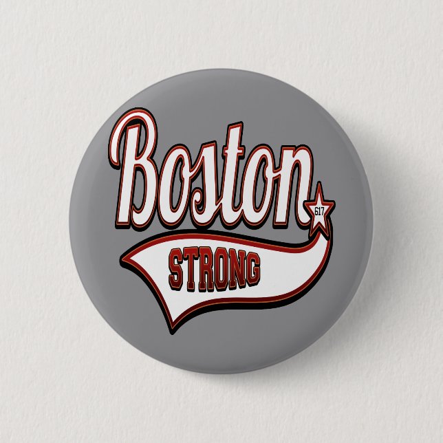 Stylish Boston Strong 2 Inch Round Button (Front)