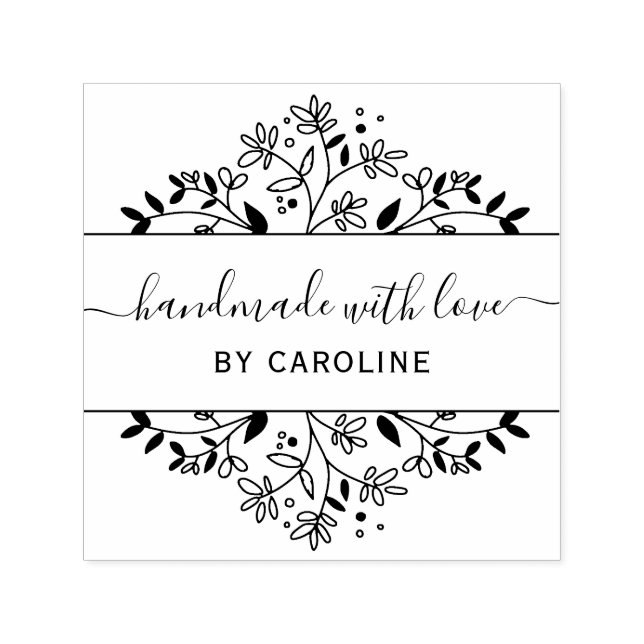 stylish botanical handmade self-inking stamp (Design)