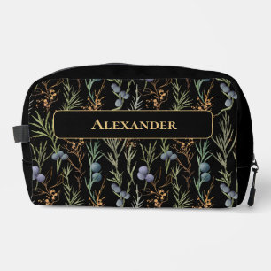 Stylish Botanical Pattern with Name Personalizaton Dopp Kit