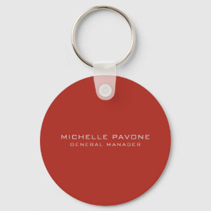 Stylish Brick Red & Grey Simple Plain Professional Keychain