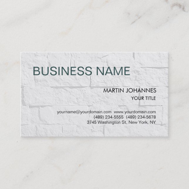 Stylish Brick Wall Grey Black White Business Card (Front)