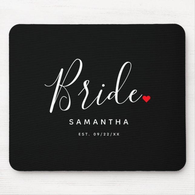 Stylish Bride Wedding T Shirt  Mouse Pad (Front)