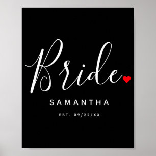 Stylish Bride Wedding T Shirt Poster