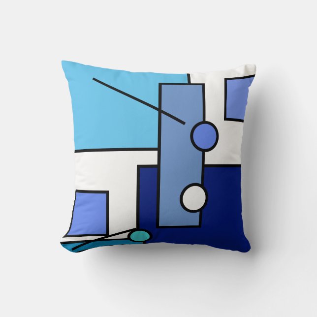 Stylish Bright Abstract Art Geometry Shape Cushion (Front)