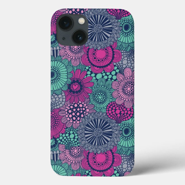 Stylish bright pattern of gorgeous flowers Case-Mate iPhone case (Back)