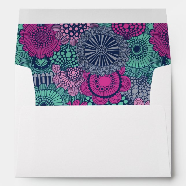 Stylish bright pattern of gorgeous flowers envelope (Back (Bottom))