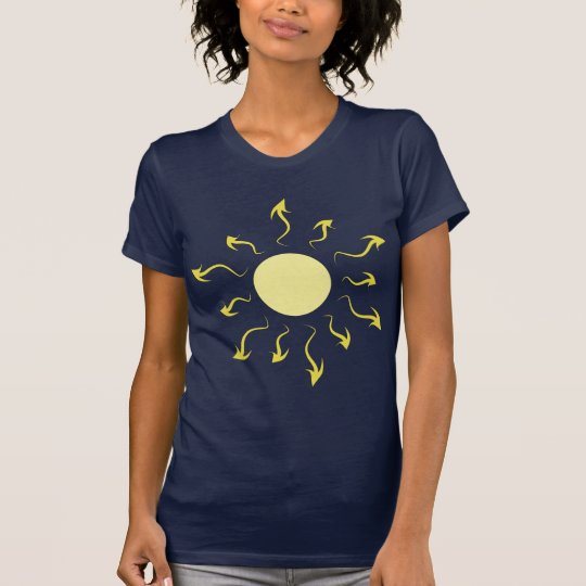 Stylish Bright Yellow Sun Design T-Shirt