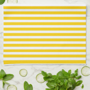 Stylish Bright yellow & white striped Kitchen Towel