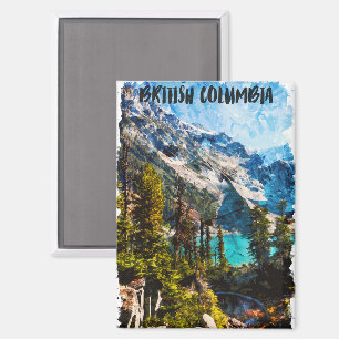 Stylish British Columbia Canada Mountain View Magnet
