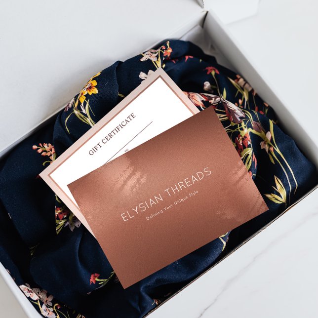 Stylish Bronze Business Gift Certificate Card (Stylish Bronze Business Gift Certificate Card)