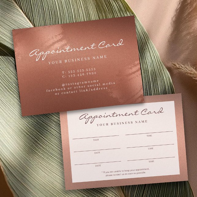 Stylish Bronze Business Modern Appointment Card (Stylish Bronze Business Modern Appointment Card)