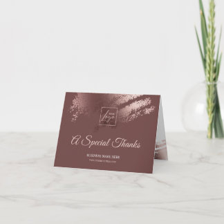 Stylish Bronze Special Thanks Business Gift Card