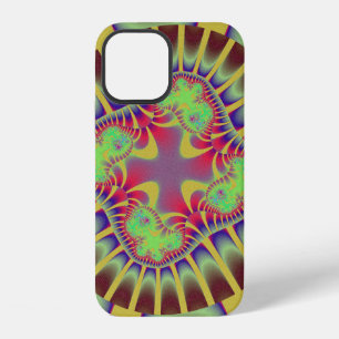 Stylish Brown and Yellow Rainbow Fractal iPhone 12 Case
