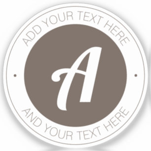 Stylish Brown Monogram or Add Logo   Transparent