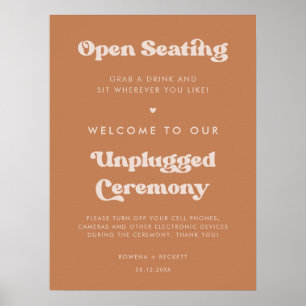 Stylish Brown Open seating Unplugged ceremony Poster