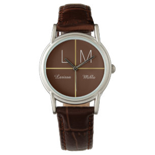 stylish brown personalized watch