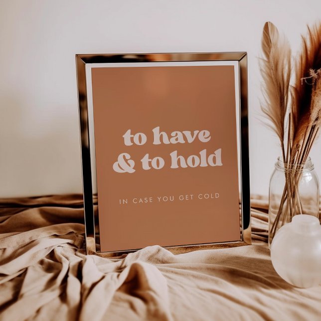 Stylish brown To Have and To Hold Wedding Blanket Poster (Creator Uploaded)