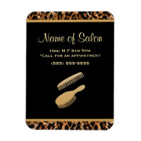 Stylish Brush Black and Gold Leopard Hair Salon