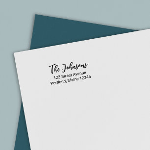 Stylish Brush Script Last Name Return Address Self-inking Stamp