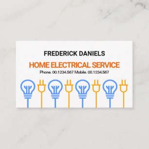 Stylish Bulb And Power Plug Electrical Service Business Card