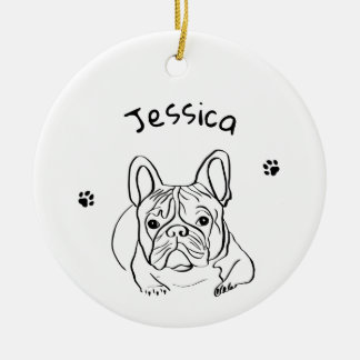 Stylish Bulldog Minimalist Ceramic Ornament