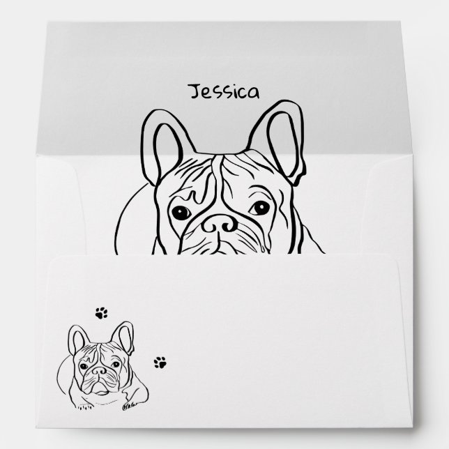Stylish Bulldog Minimalist  Envelope (Back (Bottom))