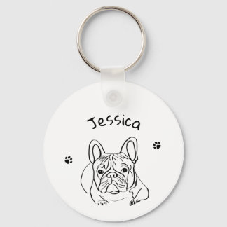 Stylish Bulldog Minimalist Keychain